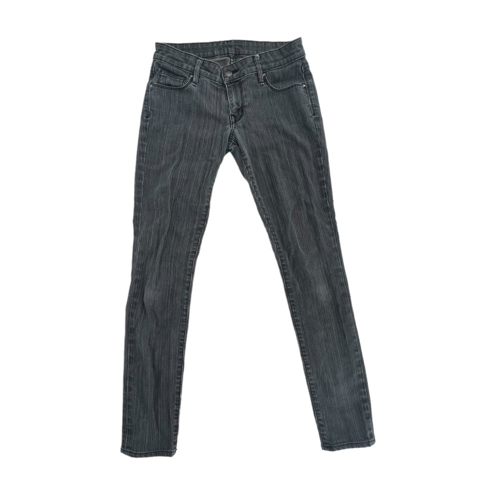 Raven Denim Black Striped Straight Leg Jeans Size 25 Women's